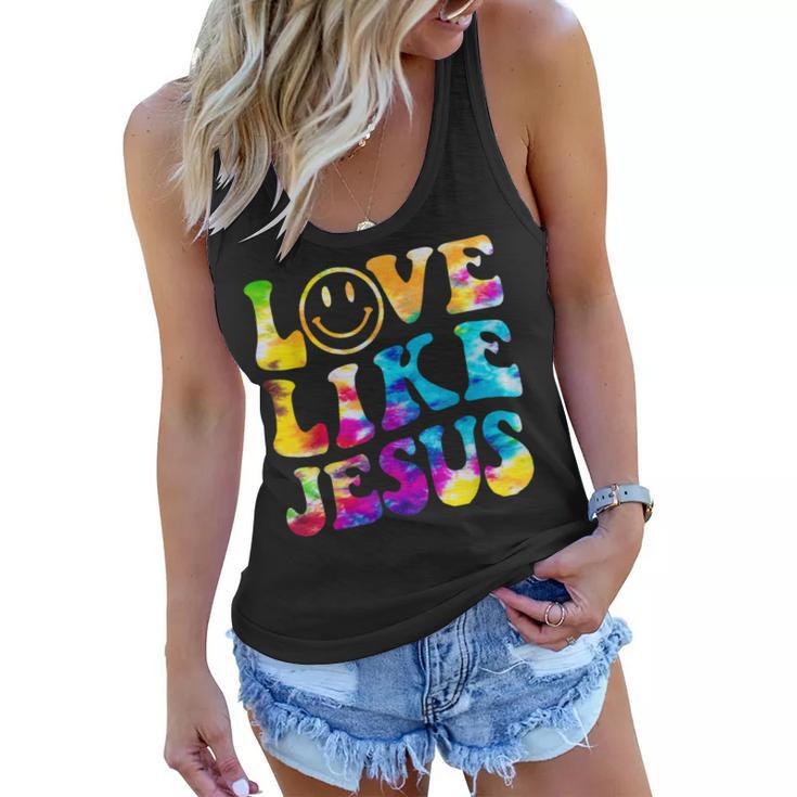 Love Like Jesus Tie Dye Faith Christian Jesus Men Women Kid  Women Flowy Tank