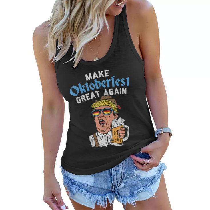 Make Oktoberfest Great Again Funny Trump Drink Beer Mug  Women Flowy Tank