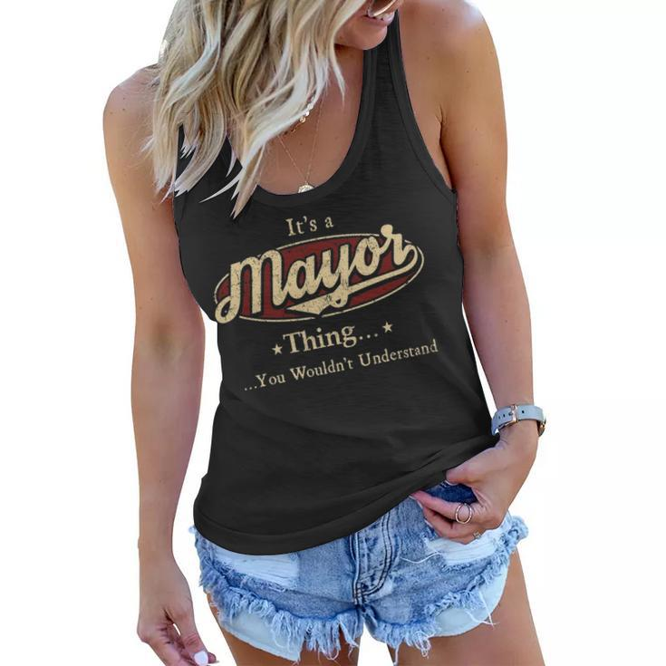 Mayor Shirt Personalized Name Gifts T Shirt Name Print T Shirts Shirts With Name Mayor Women Flowy Tank