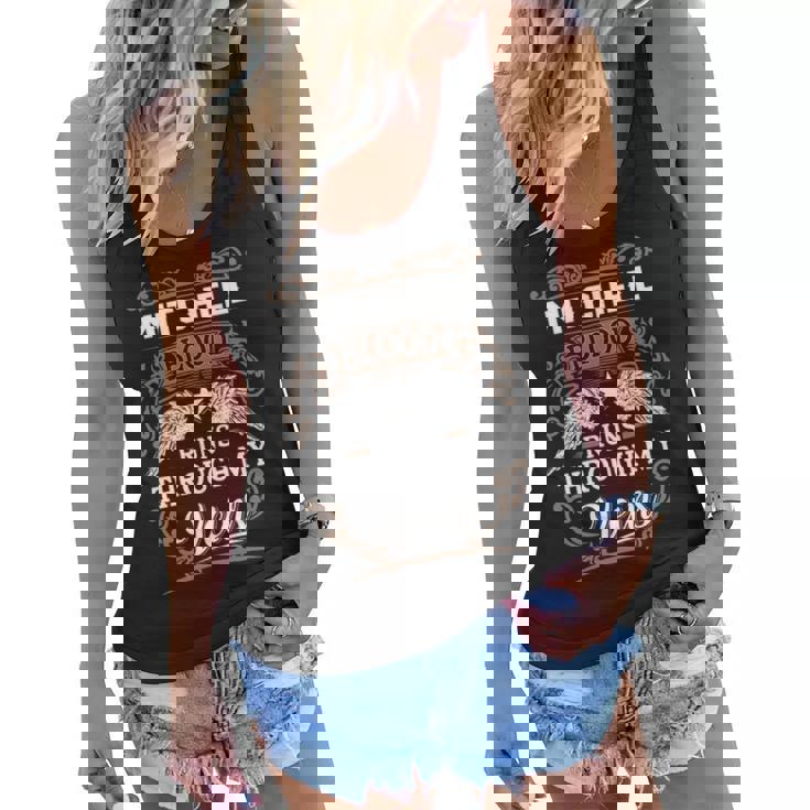 Mitchell Name Gift   Mitchell Blood Runs Throuh My Veins Women Flowy Tank
