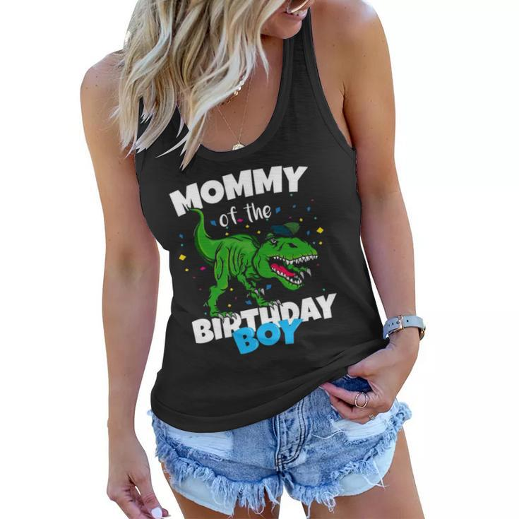 Mommy Of The Birthday Boy Dinosaurrex Anniversary Women Flowy Tank