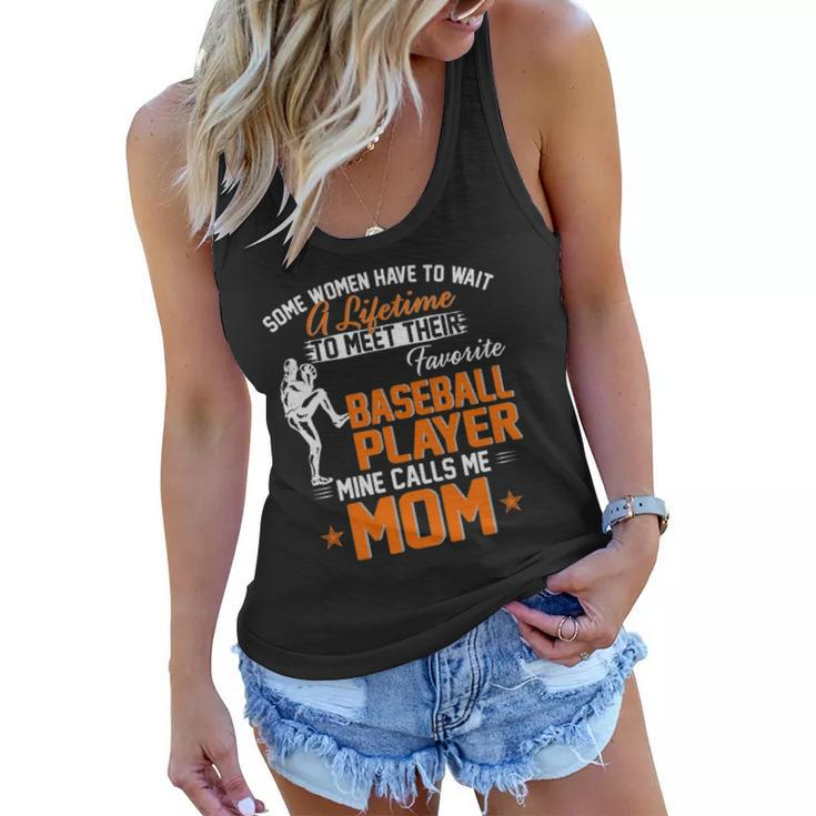 My Favorite Baseball Player Calls Me Mom Gift For Mother Women Flowy Tank