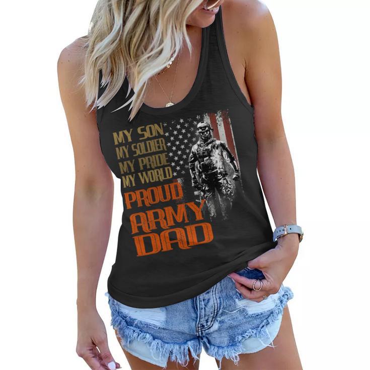 My Son Is A Soldier Hero Proud Army 708 Shirt Women Flowy Tank