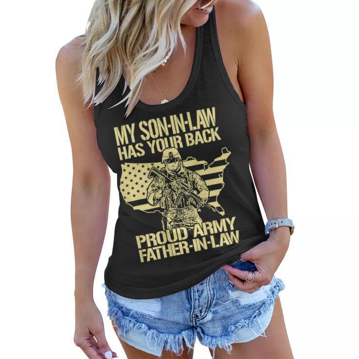 My Soninlaw Has Your Back Proud Army 688 Shirt Women Flowy Tank