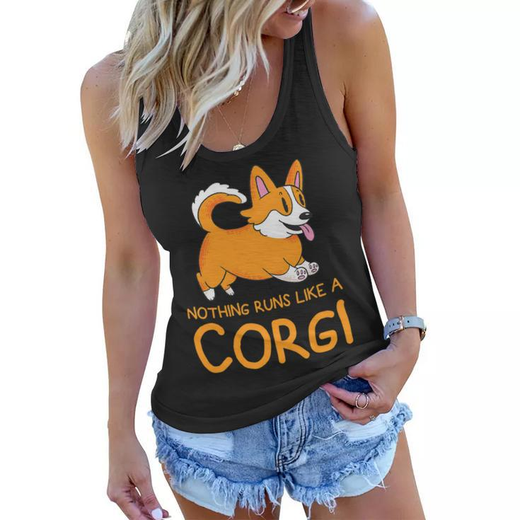 Nothing Runs Like A Corgi Funny Animal Pet Dog Lover V5 Women Flowy Tank