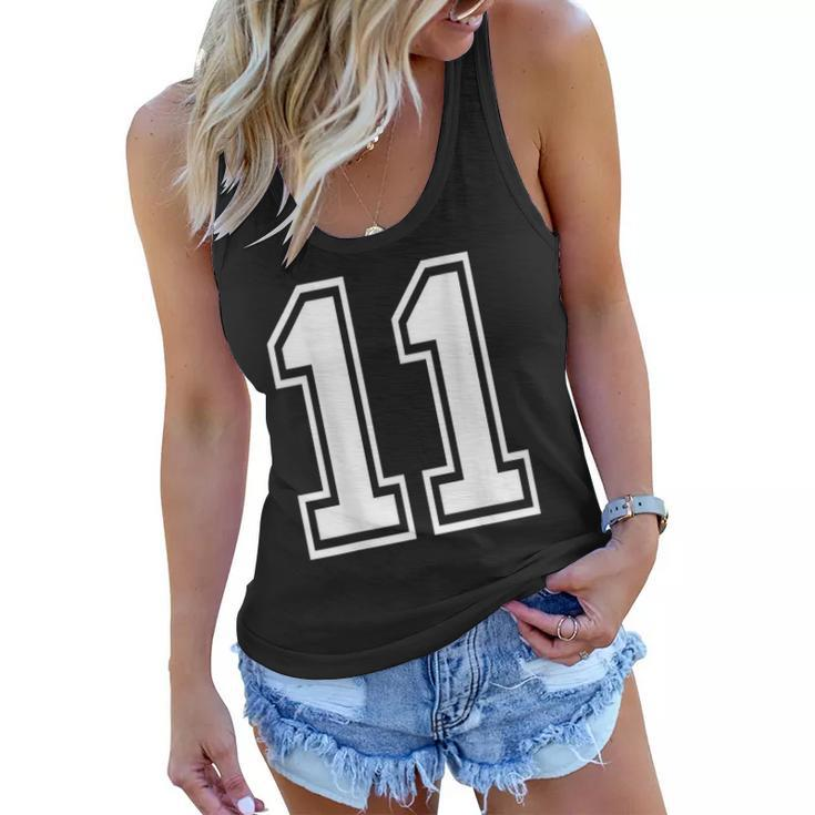 Number 11  Sports Player Number Back Of Women Flowy Tank