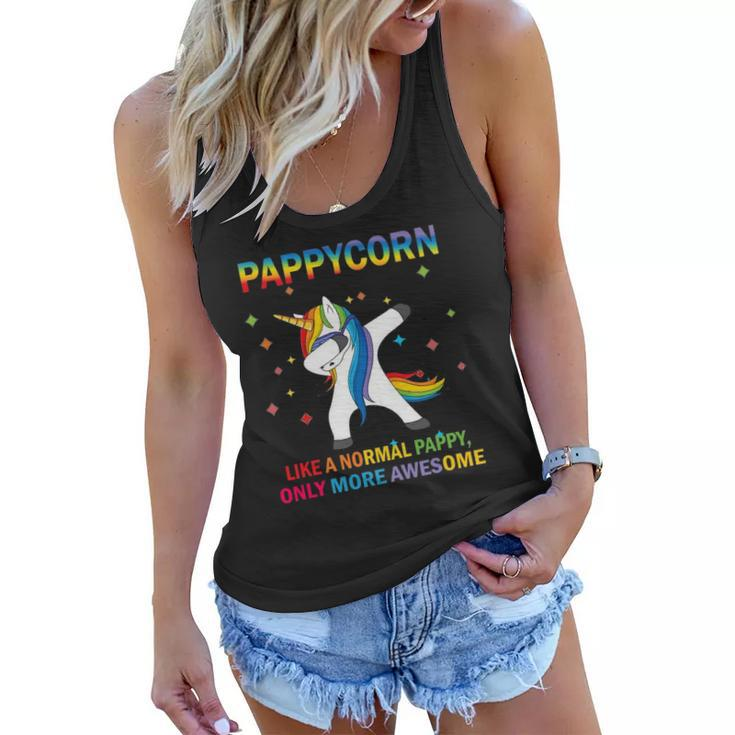 Pappycorn Dabbing Unicorn Pappy Funny Gift Women Flowy Tank