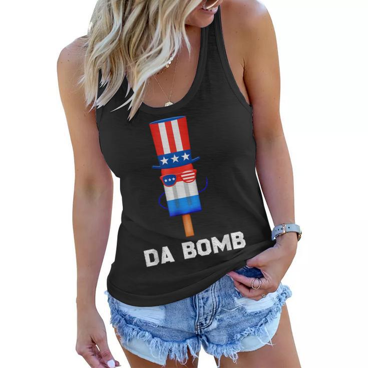 Patriotic Popsicles 4Th Of July Da Bomb Usa Sunglasses   Women Flowy Tank