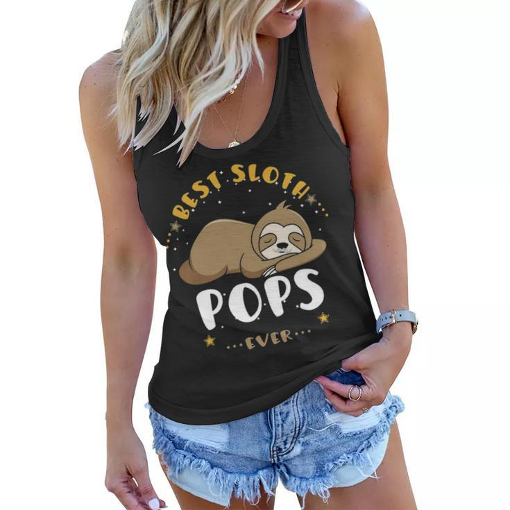 Pops Grandpa Gift   Best Sloth Pops Ever Women Flowy Tank