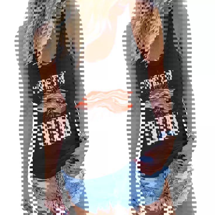 Powered By Bacon For Meat Lovers Keto Bacon Women Flowy Tank