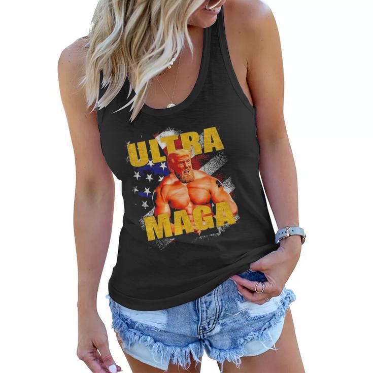 Pro-Trump Trump Muscle Ultra Maga American Muscle Women Flowy Tank