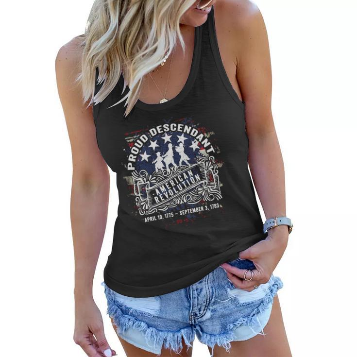 Proud Descendant American Revolution Fife And Drum 4Th Of July Women Flowy Tank