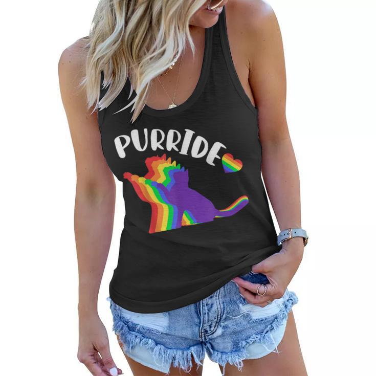 Purride Gay Pride Cat Pride Cat Cat Lgbtq  Women Flowy Tank