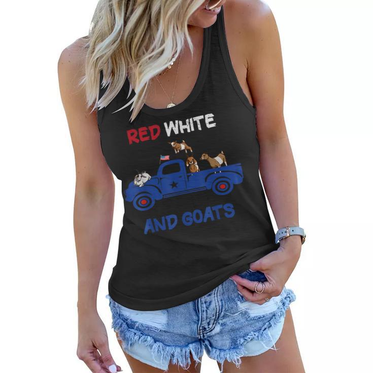Red White And Goats 4Th Of July 2022  Women Flowy Tank
