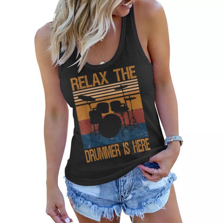 Relax The Drummer Here  Women Flowy Tank