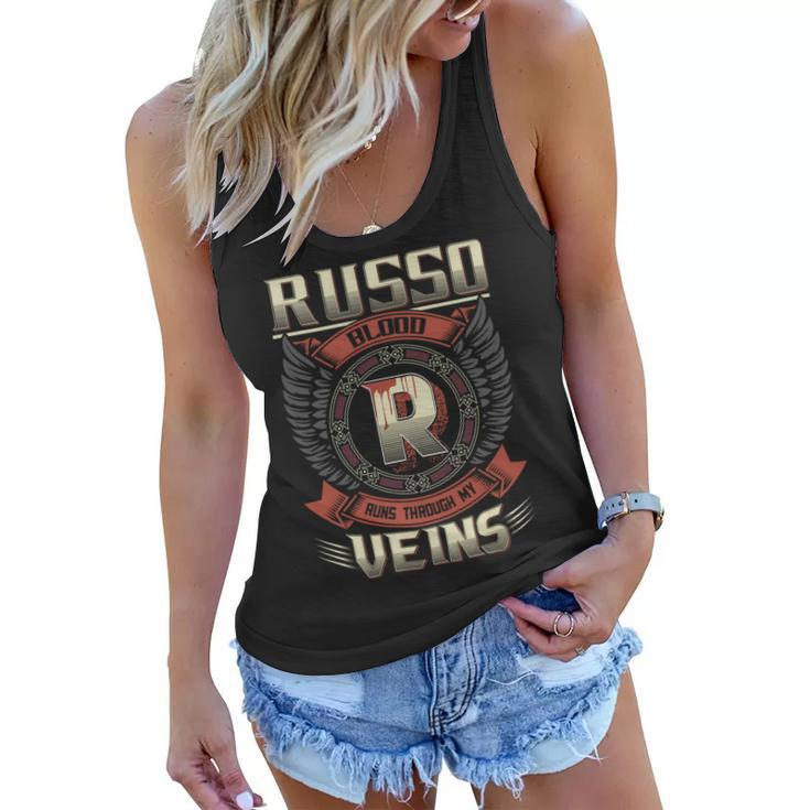 Russo Blood  Run Through My Veins Name V6 Women Flowy Tank