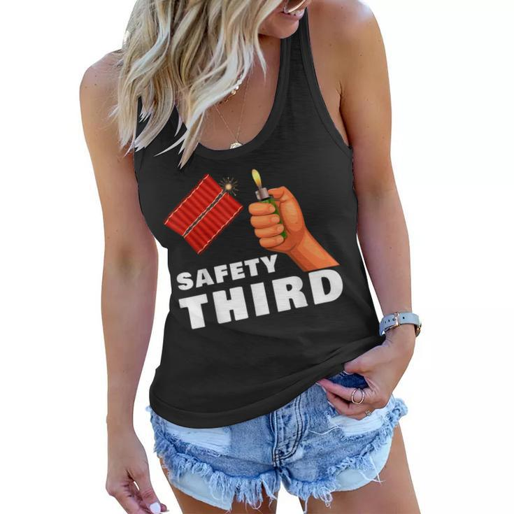 Safety Third 4Th Of July Patriotic Funny Fireworks  Women Flowy Tank