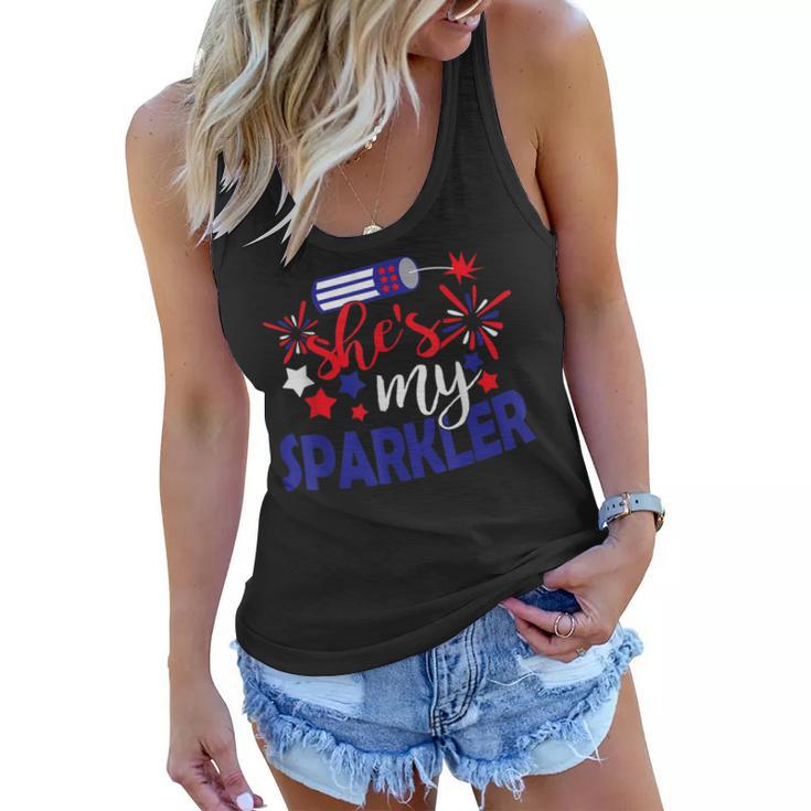 Shes My Sparkler 4Th Of July Matching Couples  Women Flowy Tank