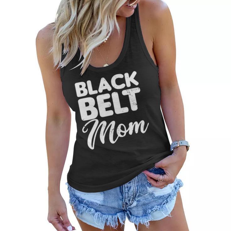 Taekwondo Mom Design Black Belt Mother Gift Women Flowy Tank