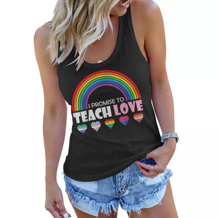 Teacher Ally Lgbt Teaching Love Rainbow Pride Month  Women Flowy Tank