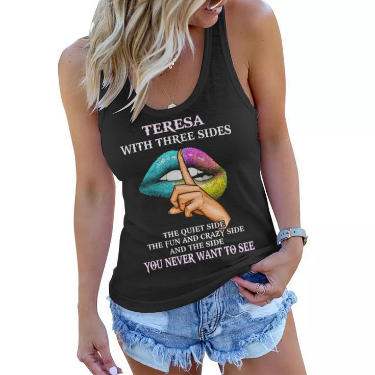 Teresa Name Gift   Teresa With Three Sides Women Flowy Tank