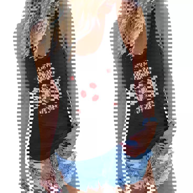 Thats My Grandson Out There Soccer Fan Grandpa Grandma Women Flowy Tank