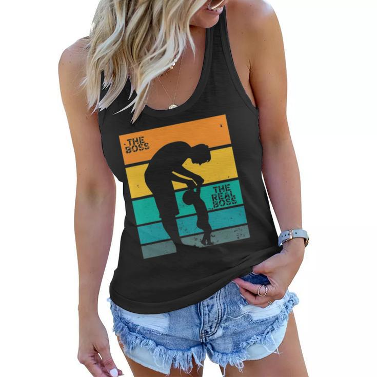 The Boss The Real Boss – Father Son Daughter Matching Dad Women Flowy Tank