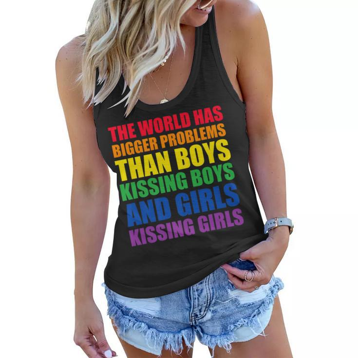 The World Has Bigger Problems Lgbt-Q Pride Gay Proud Ally   Women Flowy Tank