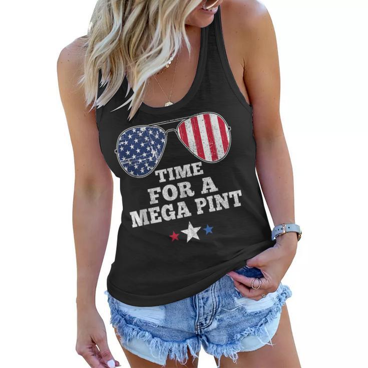Time For A Mega Pint Funny 4Th Of July Patriotic Sunglasses  Women Flowy Tank