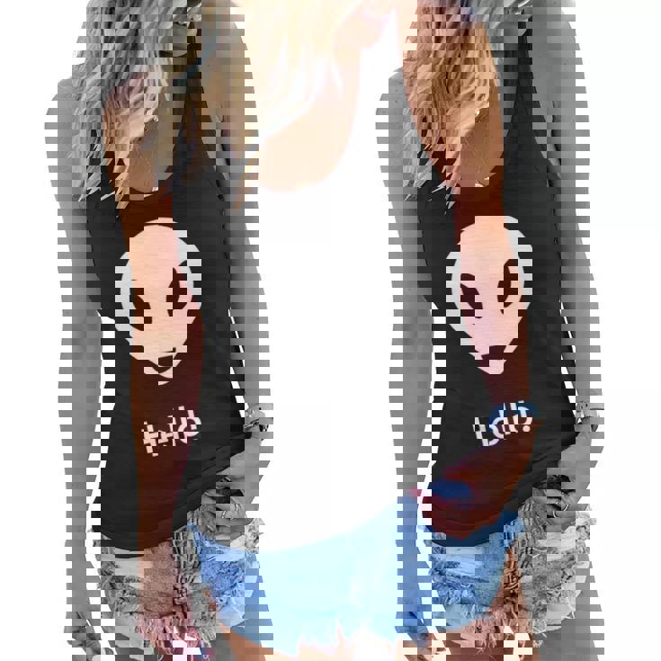 Ufo Alien Hello Science Fiction Lover Women Flowy Tank