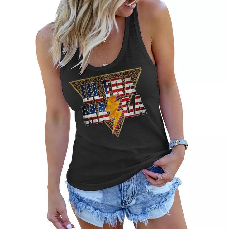 Ultra Maga Distressed Lightning Leopard Proud Ultramaga Gift Women Flowy Tank