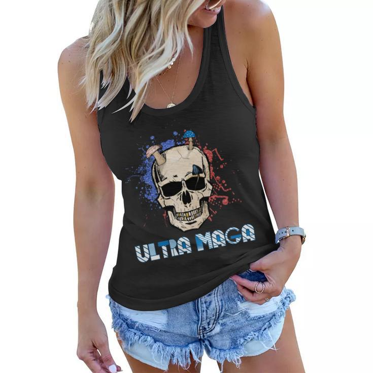 Ultra Maga Skull  Make America Great Again Women Flowy Tank