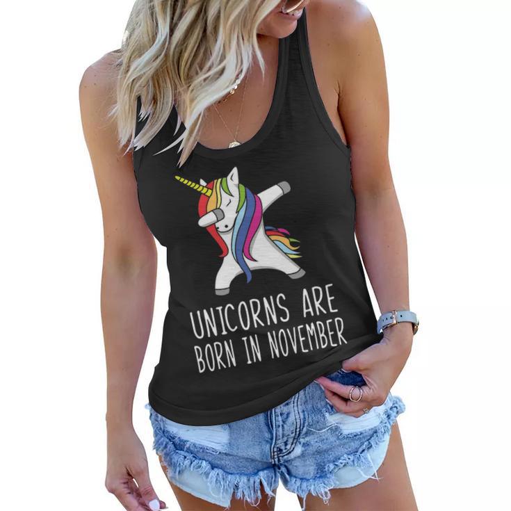 Unicorns Are Born In November Women Flowy Tank