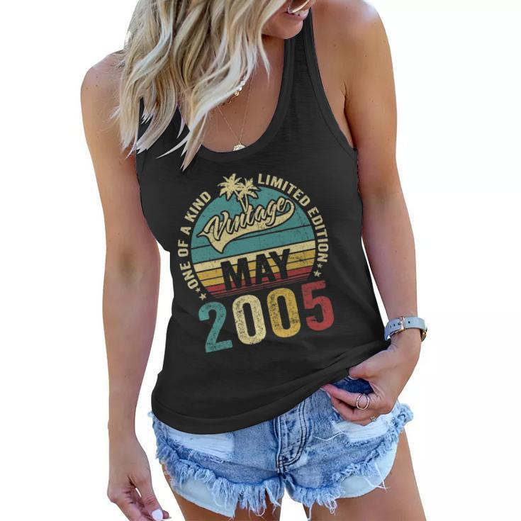 Vintage 17 Years Old May 2005 Decorations 17Th Birthday Women Flowy Tank