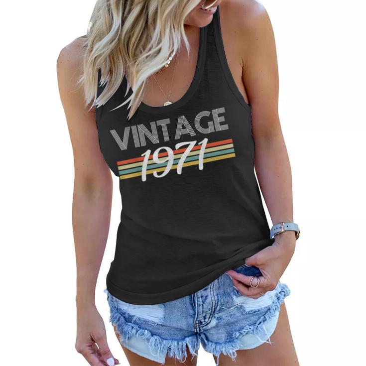 Vintage 1971 50Th Birthday Gift Fifty Years Old Anniversary  Women Flowy Tank