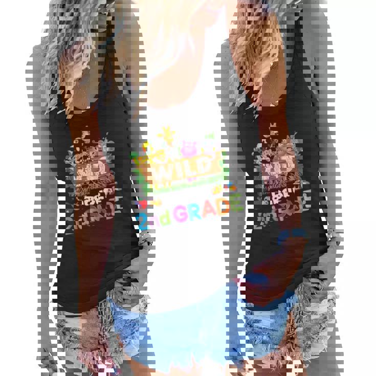 Wild About 2Nd Second Grade Teacher Student Back To School Women Flowy Tank