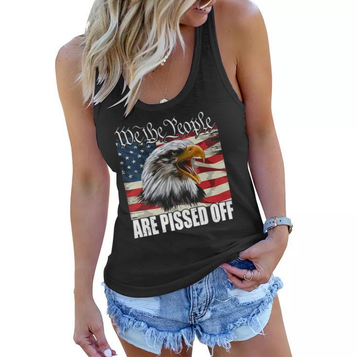Womens Funny American Flag Bald Eagle We The People Are Pissed Off Women Flowy Tank