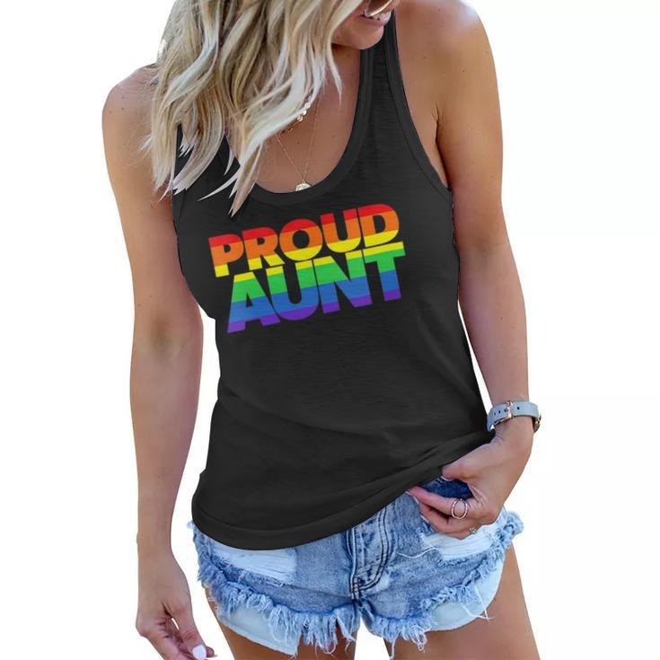 Womens Lgbtq Family Aunt Gay Pride Ally Lgbt Proud Aunt Women Flowy Tank