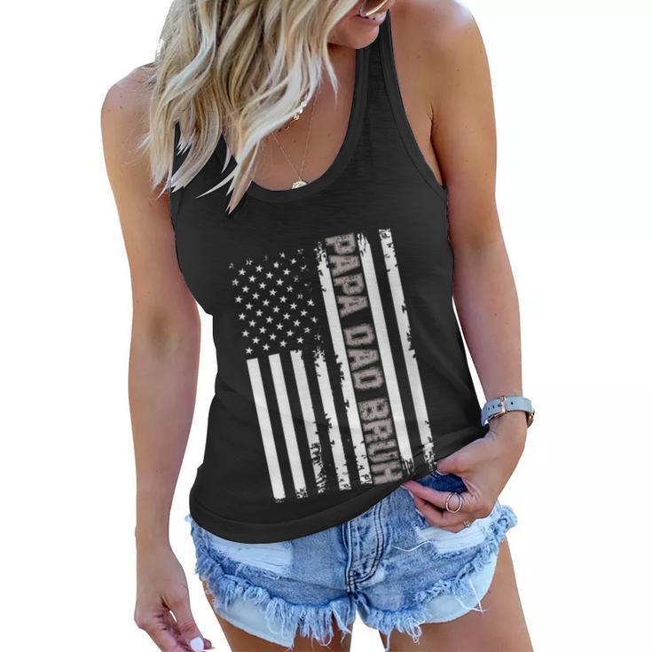 Womens Papa Dad Bruh Fathers Day 4Th Of July Us Flag Vintage 2022  Women Flowy Tank