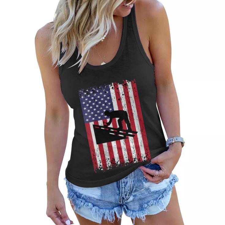 Womens Roofer Dad Usa Flag Patriotic 4Th Of July Gift  Women Flowy Tank