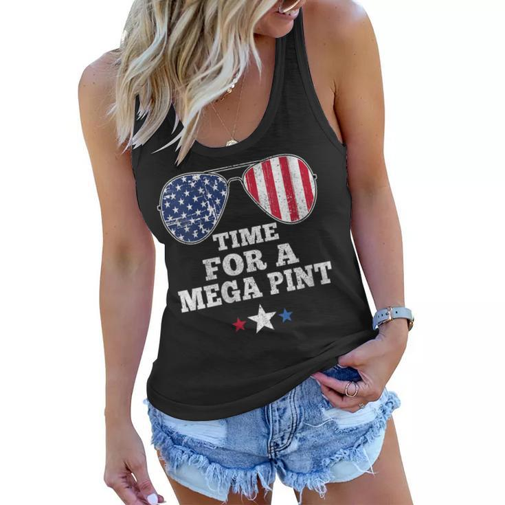 Womens Time For A Mega Pint Funny 4Th Of July Patriotic Sunglasses  Women Flowy Tank