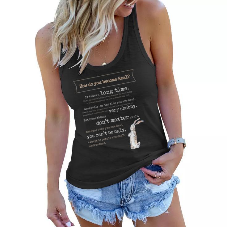 Womens Velveteen Rabbit Book Quote 1922 Becoming Real Skin Horse  Women Flowy Tank