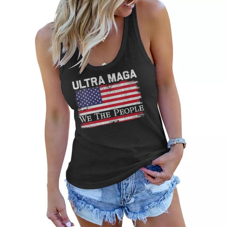 Womens We Are The People Men And Women Vintage Usa Flag Ultra Maga  Women Flowy Tank