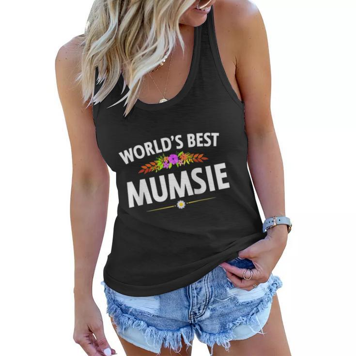 Worlds Best Mumsie - English Mom Raglan Baseball Tee Women Flowy Tank