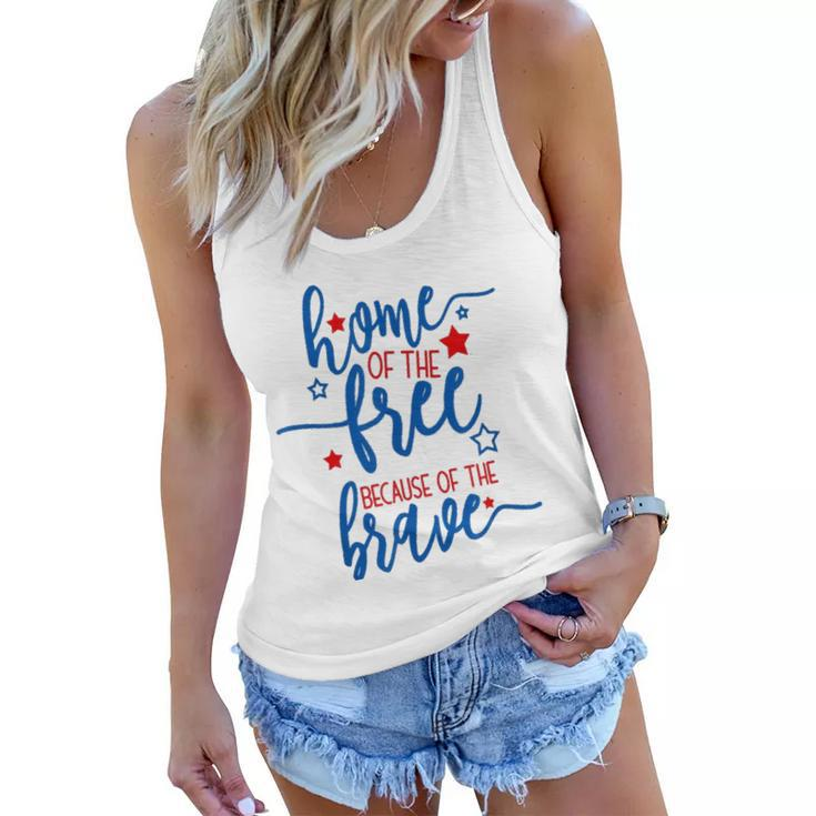 America Home Of The Free Because Of The Brave Usa Women Flowy Tank