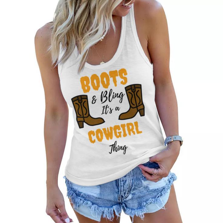 Boots Bling Its A Cowgirl Thing  Women Flowy Tank