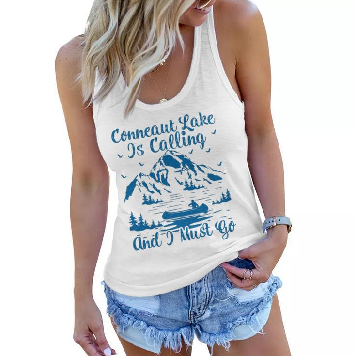 Conneaut Lake Is Calling And I Must Go Conneaut Lake Women Flowy Tank