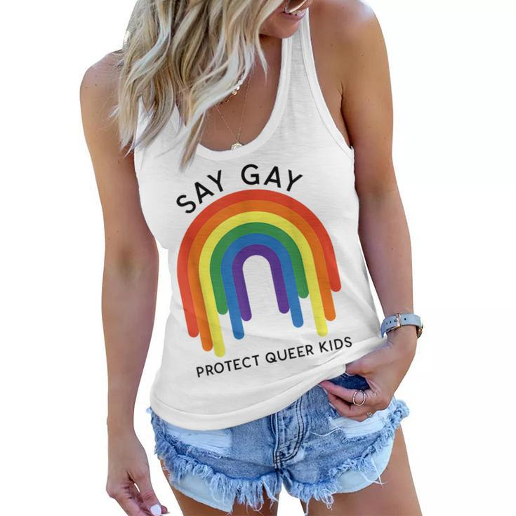 Dont Say Gay  Protect Trans Kids  Women Flowy Tank