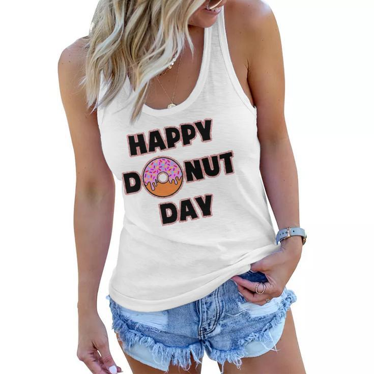 Donut Design For Women And Men - Happy Donut Day Women Flowy Tank
