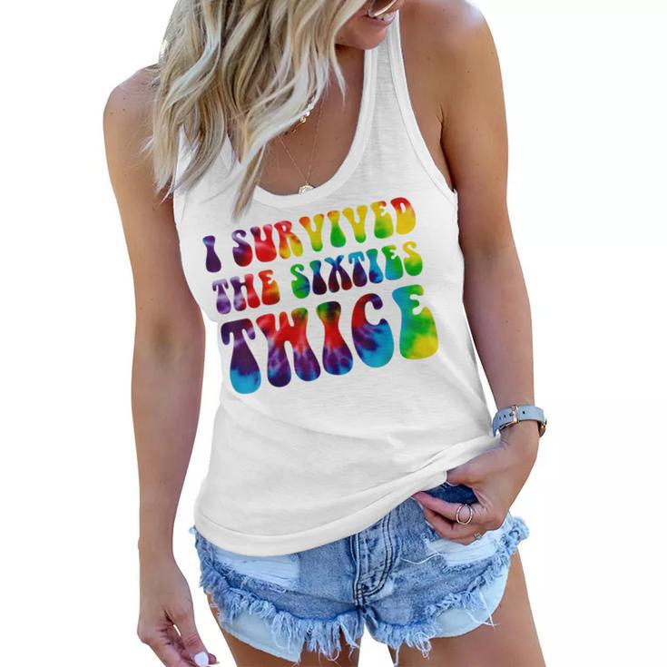 Funny I Survived The Sixties Twice  Birthday Gift 60S  Women Flowy Tank